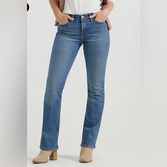 NEW Lee Ultra Lux Comfort Mid Rise BootCut Jeans- 16 Medium - Picture 1 of 13
